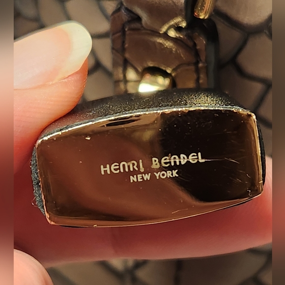 NWT! Henri bendel Premium Luxe Line snakeprint leather dome Satchel bag - Picture 9 of 9